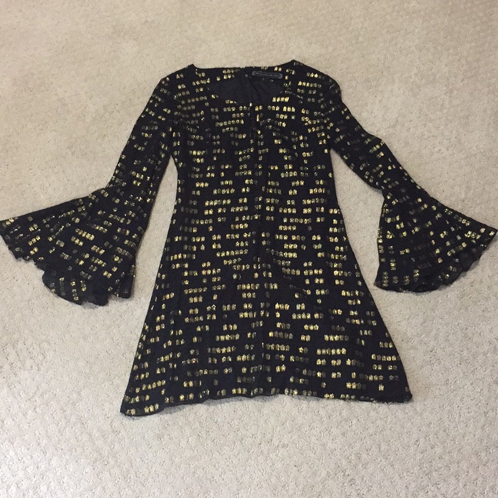 Black and gold dress
